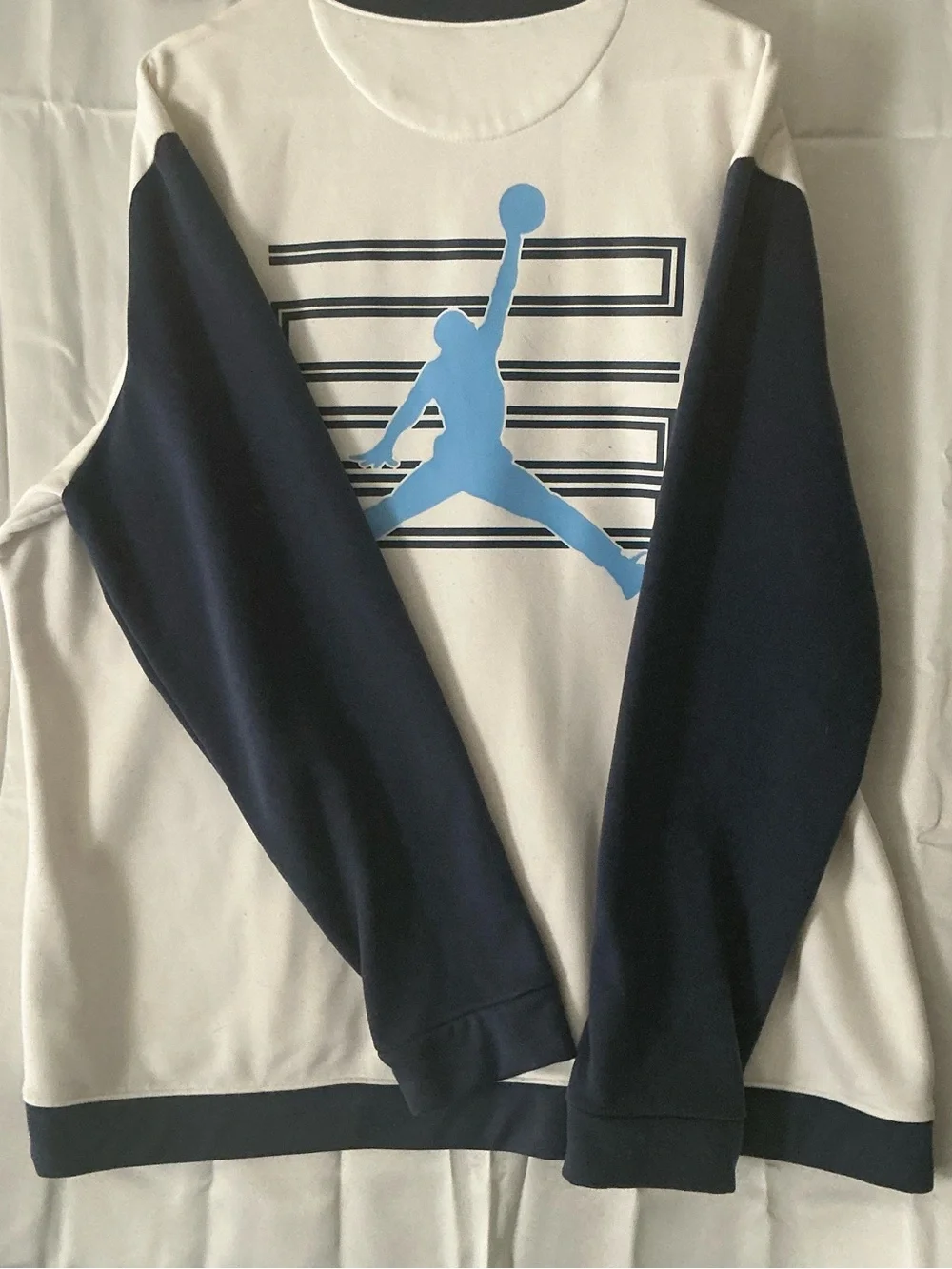 Jordan Two-Tone Button-Up Jacket in White and Navy